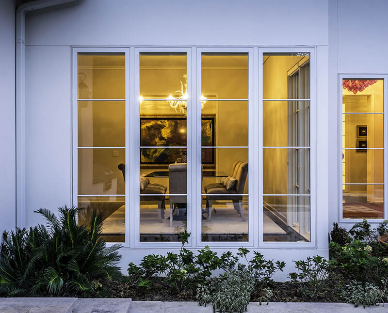 Exterior of Italian Villa with Marvin Windows and Doors