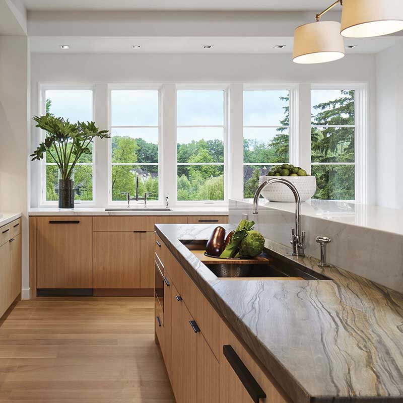 Modern Kitchen With Marvin Elevate Casement Windows