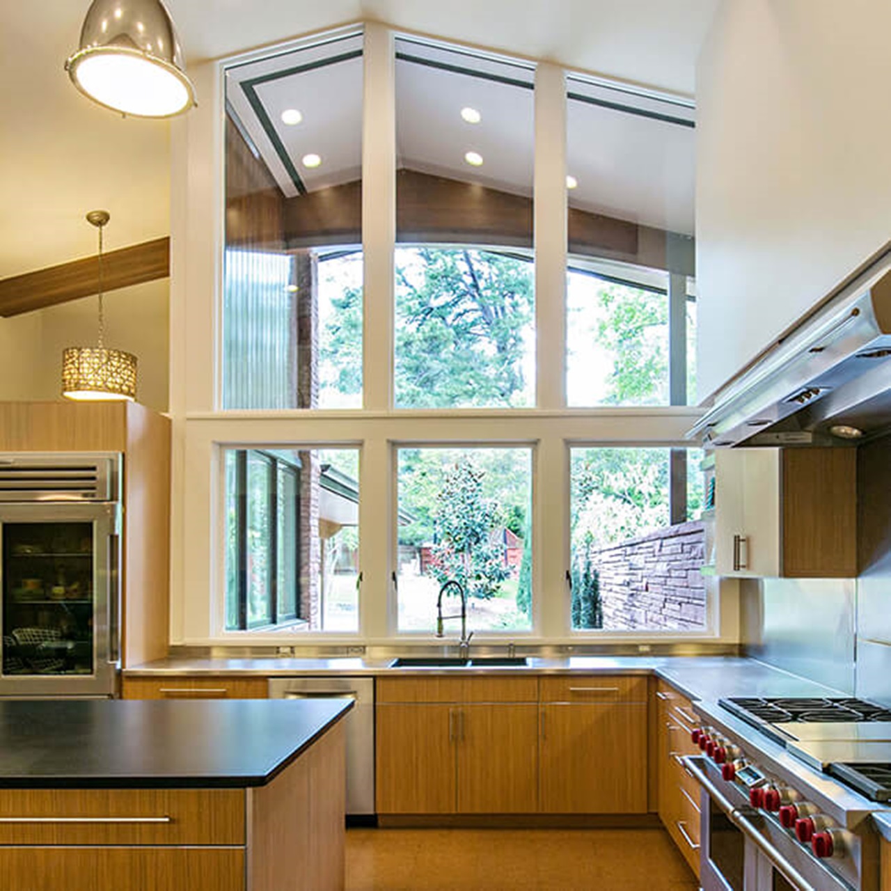 Mid-Century Modern Kitchen With Marvin Windows And Doors