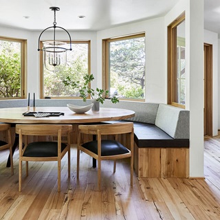 Emily Henderson&#39;s mountain house dining room.